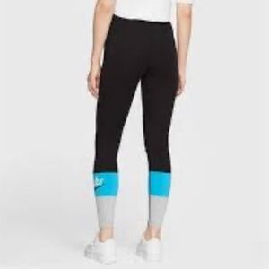 Nike women’s Black Blue Gray Leggings yoga full length tight dry fit size small